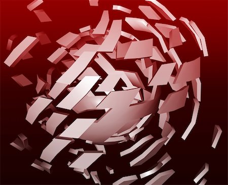 simsearch:400-08492092,k - Abstract background illustration of shattered exploding geometric shapes Fotografie stock - Microstock e Abbonamento, Codice: 400-04614385