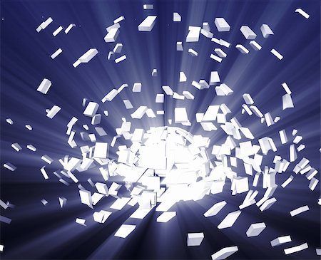 simsearch:400-08492092,k - Abstract background illustration of shattered exploding geometric shapes Fotografie stock - Microstock e Abbonamento, Codice: 400-04614386