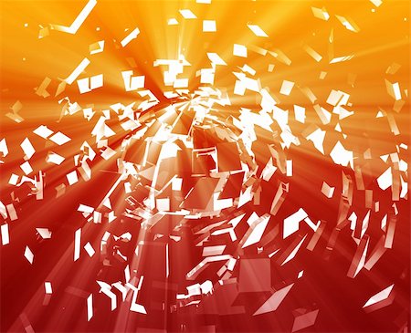 simsearch:400-08492092,k - Abstract background illustration of shattered exploding geometric shapes Fotografie stock - Microstock e Abbonamento, Codice: 400-04614381