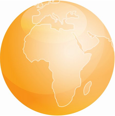 Map of Africa on a glossy sphere Stock Photo - Budget Royalty-Free & Subscription, Code: 400-04614409