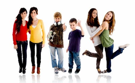 Teenagers on white backgroound Stock Photo - Budget Royalty-Free & Subscription, Code: 400-04614721