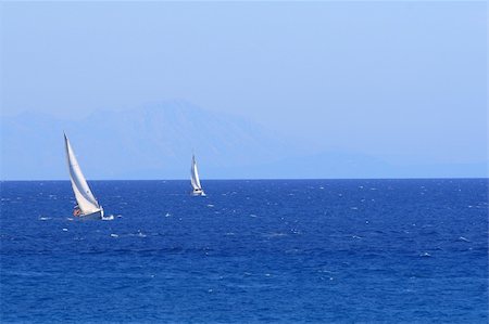 Sailing yacht in the Ionian sea Greece Stock Photo - Budget Royalty-Free & Subscription, Code: 400-04614749