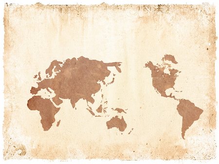 simsearch:400-03985139,k - world map vintage artwork Photographie de stock - Aubaine LD & Abonnement, Code: 400-04614806