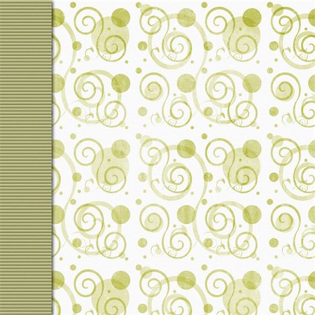 Retro olive green swirl background with border Stock Photo - Budget Royalty-Free & Subscription, Code: 400-04614925