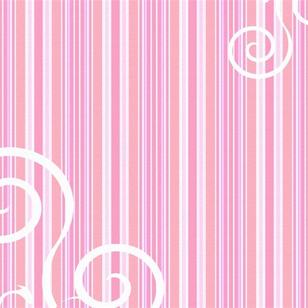 Pink candy striped background with white swirls Stockbilder - Microstock & Abonnement, Bildnummer: 400-04614923