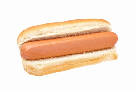 A hot dog isolated on white background. Shallow depth of field Stock Photo - Budget Royalty-Free & Subscription, Code: 400-04615061