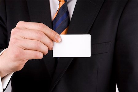 Business hands, man in suit. Business card sign note. Stock Photo - Budget Royalty-Free & Subscription, Code: 400-04615111