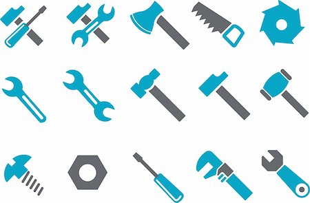 simsearch:400-04121750,k - Vector icons pack - Blue Series, tool collection Stock Photo - Budget Royalty-Free & Subscription, Code: 400-04615292