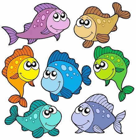 simsearch:400-04121044,k - Various cute fishes collection - vector illustration. Photographie de stock - Aubaine LD & Abonnement, Code: 400-04615321