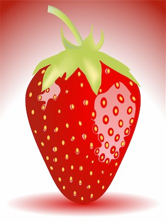 Wonderful detalised strawberry with seeds over colored background Stock Photo - Budget Royalty-Free & Subscription, Code: 400-04615332