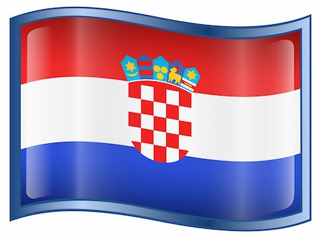 simsearch:400-04615817,k - Vector - EPS 9 format. Image - Croatia Flag Icon, isolated on white background. Foto de stock - Royalty-Free Super Valor e Assinatura, Número: 400-04615616