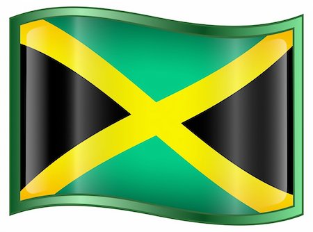 simsearch:400-04615817,k - Vector - EPS 9 format. Image - Jamaica Flag Icon, isolated on white background. Foto de stock - Royalty-Free Super Valor e Assinatura, Número: 400-04615619