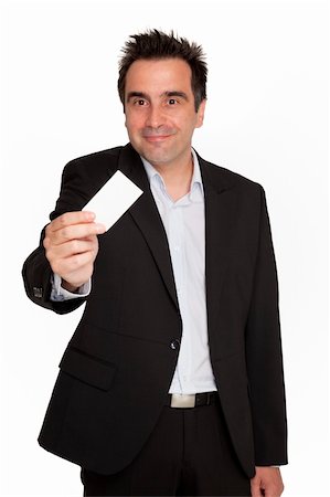 simsearch:400-04648812,k - Businessman offers his personal card with grin Stock Photo - Budget Royalty-Free & Subscription, Code: 400-04615640