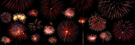 simsearch:614-01593439,k - Large composition of red tone fireworks over black background Fotografie stock - Microstock e Abbonamento, Codice: 400-04615650