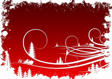 santa claus ski - Grunge winter background with fir-tree snowflakes and Santa Claus Stock Photo - Budget Royalty-Free & Subscription, Code: 400-04615694