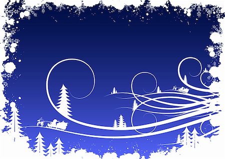 santa claus ski - Grunge winter background with fir-tree snowflakes and Santa Claus Stock Photo - Budget Royalty-Free & Subscription, Code: 400-04615692