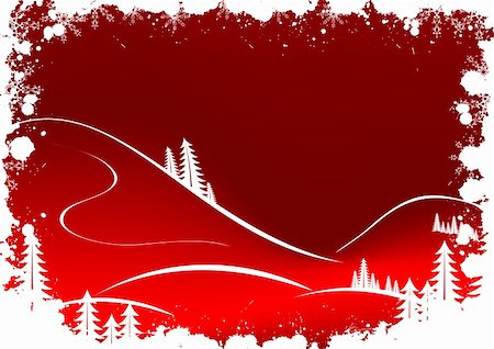 santa claus ski - Grunge winter background with fir-tree snowflakes and Santa Claus Stock Photo - Budget Royalty-Free & Subscription, Code: 400-04615700