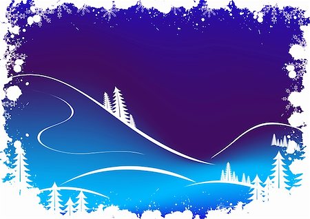 santa claus ski - Grunge winter background with fir-tree snowflakes and Santa Claus Stock Photo - Budget Royalty-Free & Subscription, Code: 400-04615710