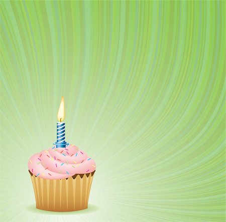 flame card vector - Birthday Green Vector Background. Cupcake Collection. Stock Photo - Budget Royalty-Free & Subscription, Code: 400-04615799