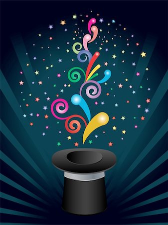 Vector illustration with magic trick. Stock Photo - Budget Royalty-Free & Subscription, Code: 400-04615834