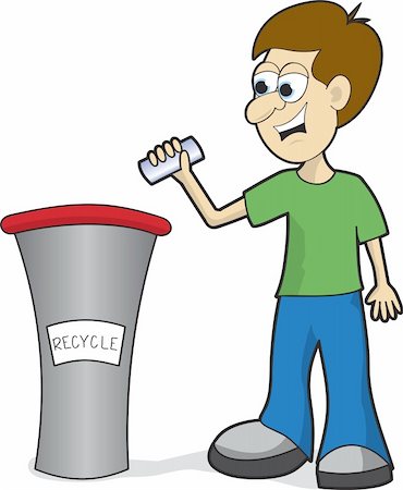 Illustration of a man throwing a can into a recycling bin. Foto de stock - Super Valor sin royalties y Suscripción, Código: 400-04615836