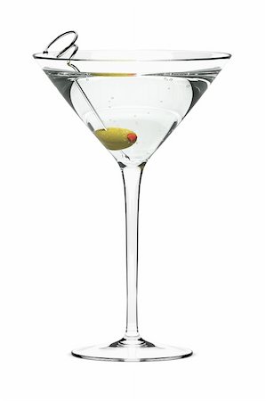 simsearch:640-01353243,k - Martini with olive on fancy skewer, isolated on white. Includes pro clipping path. Foto de stock - Super Valor sin royalties y Suscripción, Código: 400-04616101