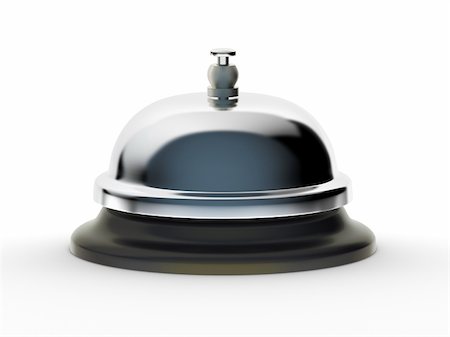 simsearch:400-09068492,k - Profile of shiny service bell on white background. Includes pro clipping path. Foto de stock - Royalty-Free Super Valor e Assinatura, Número: 400-04616111