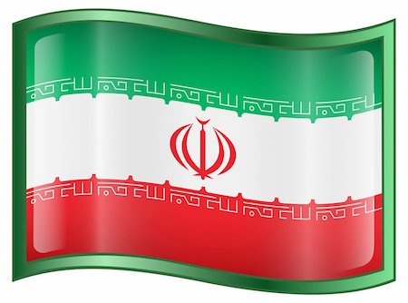 Iran Flag Icon, isolated on white background. Stock Photo - Budget Royalty-Free & Subscription, Code: 400-04616691