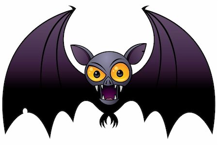 simsearch:400-04203876,k - Vector cartoon illustration of a Halloween Vampire Bat with big orange eyes. Stock Photo - Budget Royalty-Free & Subscription, Code: 400-04616693