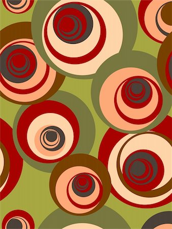 retro circle pattern in color green red brown and orange Stock Photo - Budget Royalty-Free & Subscription, Code: 400-04616745