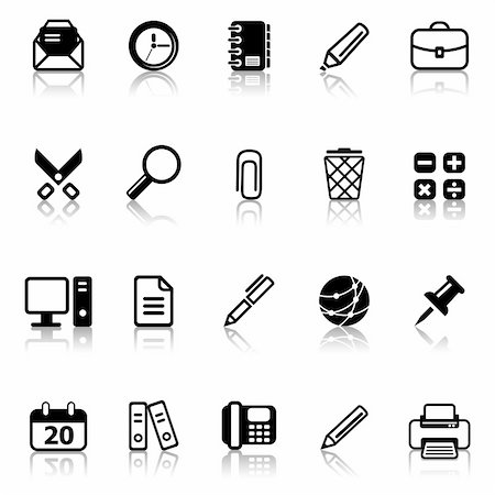 Set of icons on an office theme. Stock Photo - Budget Royalty-Free & Subscription, Code: 400-04616754