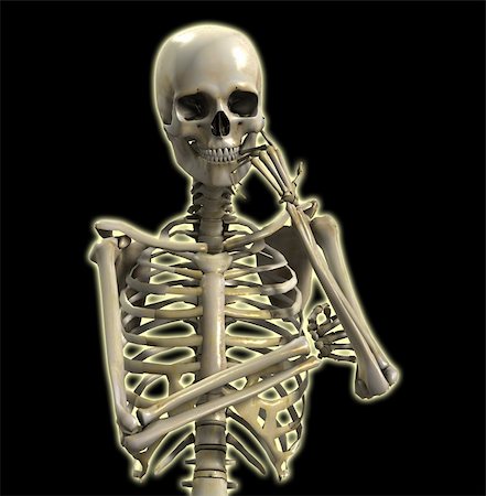 simsearch:400-03933783,k - A skeleton that is thinking hard. Stock Photo - Budget Royalty-Free & Subscription, Code: 400-04616910