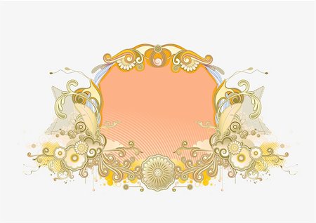simsearch:400-04620351,k - Vector illustration of retro styled design frame made of floral and ornamental elements. Stock Photo - Budget Royalty-Free & Subscription, Code: 400-04617108