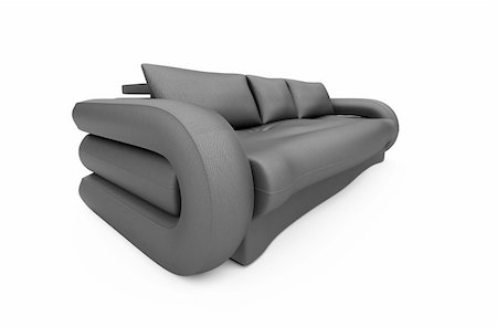 simsearch:600-07783899,k - isolated modern sofa over white background Stock Photo - Budget Royalty-Free & Subscription, Code: 400-04617217