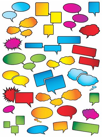 person words speech bubble not phone not outdoors - Cartoon speech bubbles.  Please check my portfolio for more cartoon illustrations. Stock Photo - Budget Royalty-Free & Subscription, Code: 400-04617213