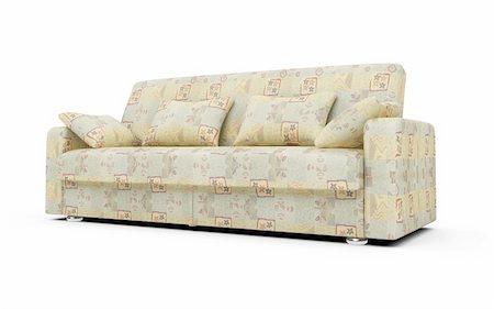 simsearch:400-09090800,k - isolated modern sofa over white background Photographie de stock - Aubaine LD & Abonnement, Code: 400-04617222