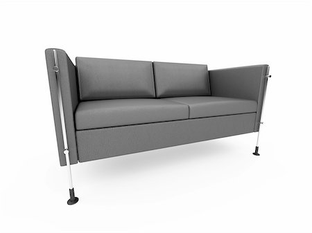 simsearch:400-06075399,k - isolated modern sofa over white background Stock Photo - Budget Royalty-Free & Subscription, Code: 400-04617238