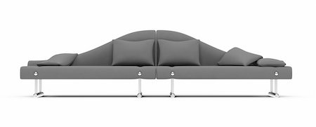 simsearch:400-06075399,k - isolated modern sofa over white background Stock Photo - Budget Royalty-Free & Subscription, Code: 400-04617247