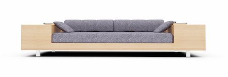 simsearch:400-09090800,k - isolated modern sofa over white background Photographie de stock - Aubaine LD & Abonnement, Code: 400-04617266