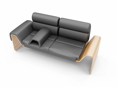 simsearch:400-06102809,k - isolated modern sofa over white background Stock Photo - Budget Royalty-Free & Subscription, Code: 400-04617261