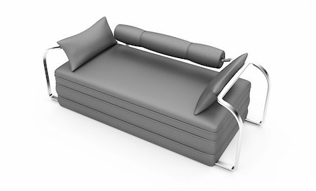 simsearch:400-06075399,k - isolated modern sofa over white background Stock Photo - Budget Royalty-Free & Subscription, Code: 400-04617263