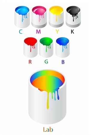 paint poured on someone - Abstract vector illustration of different color model Stock Photo - Budget Royalty-Free & Subscription, Code: 400-04617298