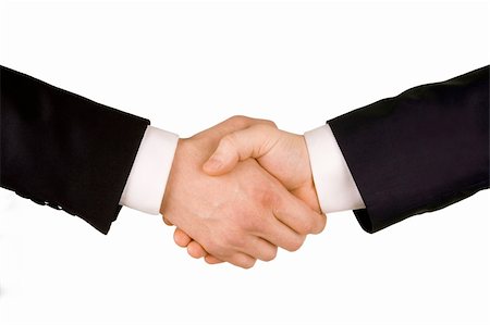 Business handshake. Image of businesspeople handshake on the white background. Stock Photo - Budget Royalty-Free & Subscription, Code: 400-04618028