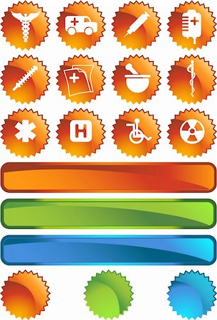 simsearch:400-04643244,k - Set of Medical Icons - Seal Style. Stock Photo - Budget Royalty-Free & Subscription, Code: 400-04618952