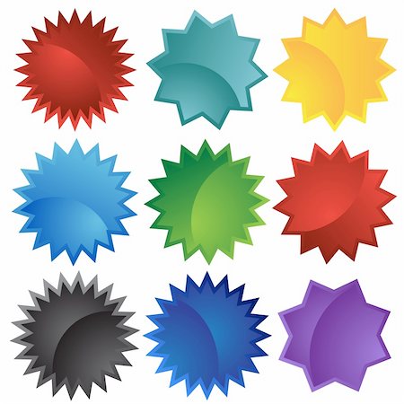 Set of multiple web labels and icons - starburst style. Stock Photo - Budget Royalty-Free & Subscription, Code: 400-04618982