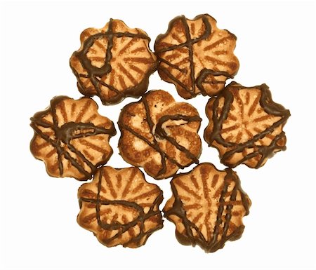 excitator (artist) - Biscuits with chocolate glaze on a white background Photographie de stock - Aubaine LD & Abonnement, Code: 400-04619077