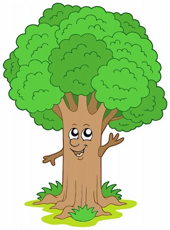 Cartoon tree character - vector illustration. Stock Photo - Budget Royalty-Free & Subscription, Code: 400-04619130