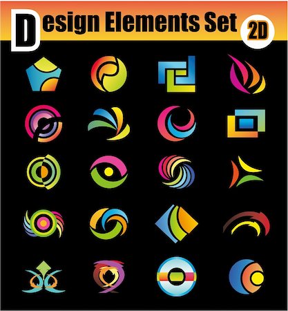 simsearch:400-04666494,k - Colorful Set of 20 Design Elements Stockbilder - Microstock & Abonnement, Bildnummer: 400-04619335