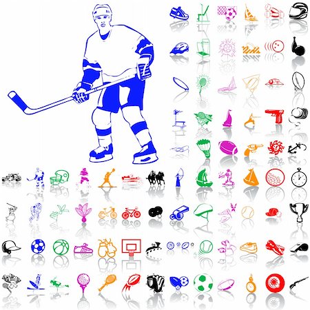 Set of sport sketches. Part 4. Isolated groups and layers. Global colors. Stock Photo - Budget Royalty-Free & Subscription, Code: 400-04619602