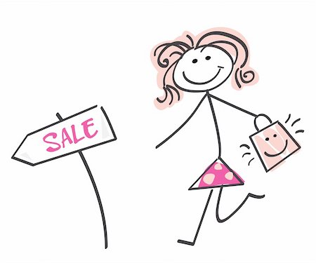shopping mall advertising - Loving sale! Doodle vector character. Stock Photo - Budget Royalty-Free & Subscription, Code: 400-04619655
